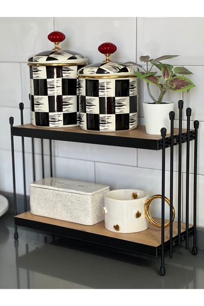 GUHEF İKİLİ TEL RAF Mutfak Raf ÇAM Tezgah Üstü Raf Kahve Köşesi Raf Banyo Raf Baharatlık