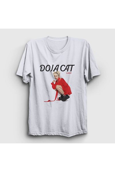 Presmono Λευκό Unisex Candy Music Doja Cat T-Shirt - 489451 ττ