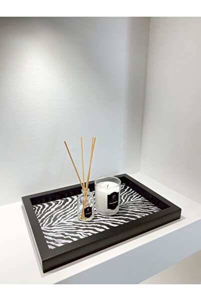 DEKORMED Decorative Zebra Pattern Multi-Purpose Presentation/Organizer/Tray