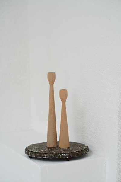 DEKORMED TREND DOKULU KAHVERENGİ AYAKLI SUNUMLUK