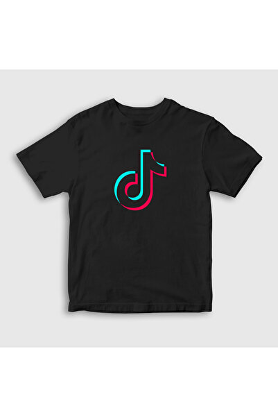 Presmono Crni unisex dečji TikTok logo T-shirt - 485907tt