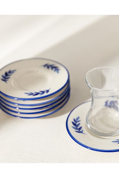 Madame Coco Luxe Feuille 6-Piece Tea Plate Set