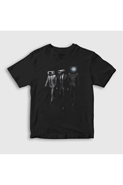 Presmono Unisex dečji crni alijans Skibidi toalet T-shirt 479071tt