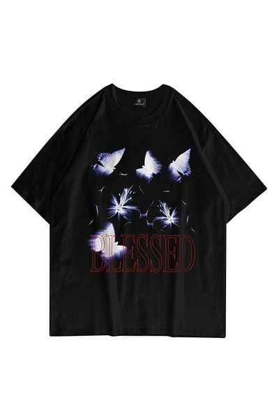 Trendiz Unisex Blessed Black Tshirt