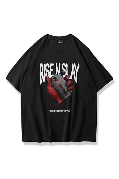 Trendiz Μπλουζάκι Unisex Rise N Slay Μαύρο