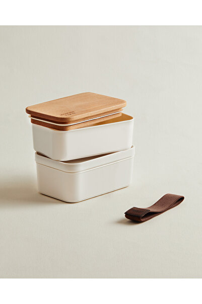 Madame Coco Margot Ahşap Kapaklı 2'li Lunch Box - 2x500 ml