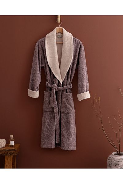 Madame Coco Rick Yarn Dyed Unisex Şalyaka 100% Cotton Bathrobe