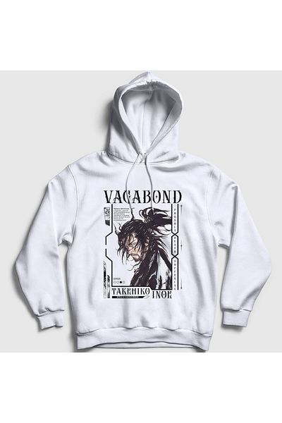 Presmono Φούτερ Musashi Miyamoto Manga Vagabond Unisex με κουκούλα - Λευκό 492331 ττ