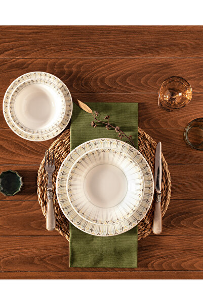 Madame Coco Alice 6 Kişilik 24 Parça Yemek Takımı - Mavi/mint