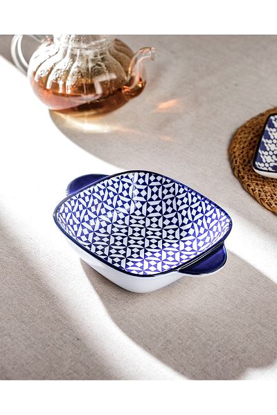 Madame Coco Rêve Bleu Nancy New Bone China farfurie pătrată cu mâner