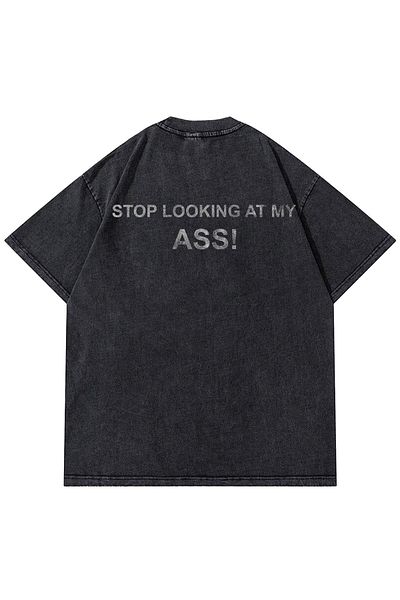 Trendiz Unisex T-Shirt που πλένεται - Σταματήστε να κοιτάζετε στο My Ass, Anthracite
