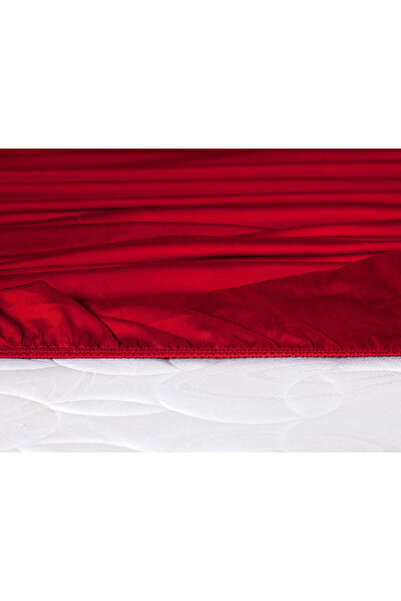 Madame Coco Ciel Single Plus Elastic Satin Bed Sheet - Red