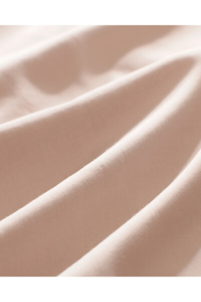 Madame Coco Danton King Size Satin – 100 % Baumwoll-Paspel-Bettbezug-Set, Einfarbig – Puder/Stein