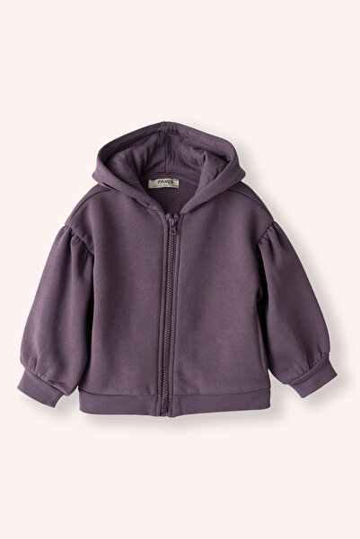 Panço Kız Bebek Fermuarlı Mor Sweatshirt