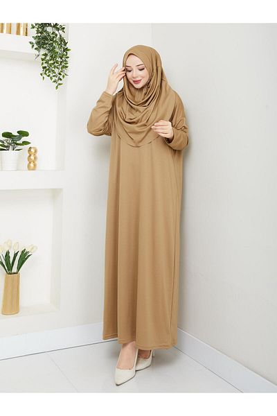 MODAMÜNASİP Our Prayer Dress with Hijab in Light Denier Fabric