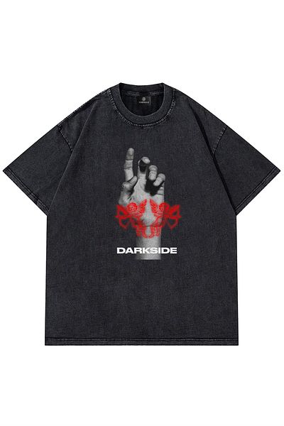 Trendiz Μπλουζάκι Unisex Darkside Washed Grey