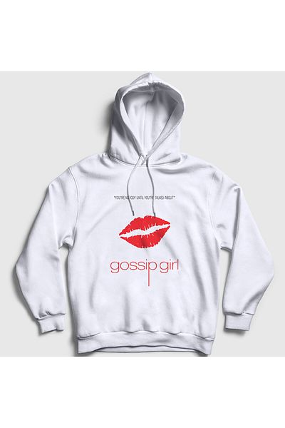 Presmono Nobody Dizi Gossip Girl Unisex φούτερ με λευκή κουκούλα - 481183 ττ