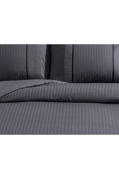Madame Coco Mousse Single Ribbed Duvet Cover Set - Dark Gray