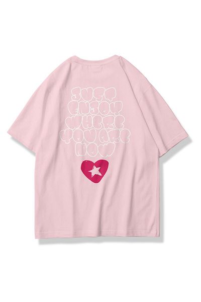 Trendiz Unisex Just Enjoy Tshirt Pink