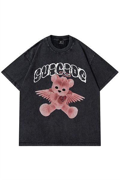 Trendiz Μπλουζάκι Unisex Suicide Bear που πλένεται αντιόξινα