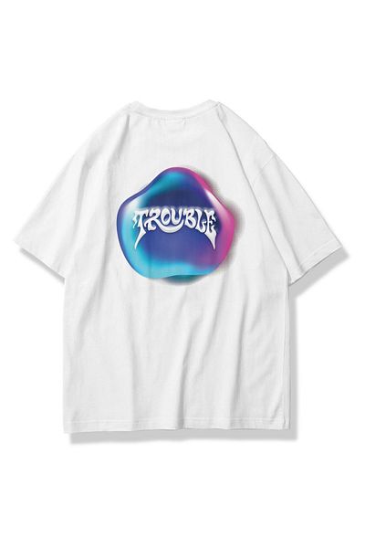 Trendiz Unisex Trouble Tshirt Λευκό