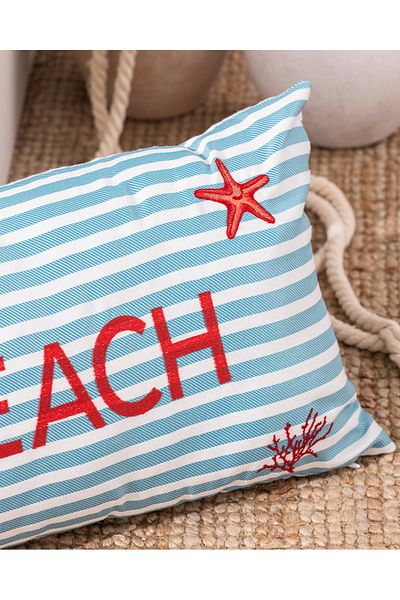 Madame Coco Husa de perna Beacher Blue Throw - 30x50 cm