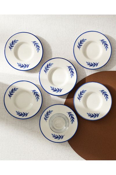 Madame Coco Luxe Feuille 6-Piece Tea Plate Set