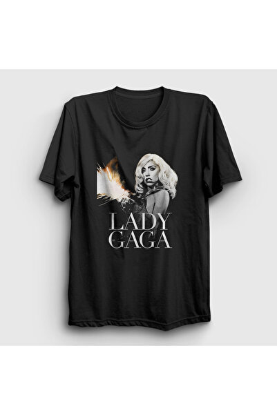Presmono Lady Gaga Siyah Pyro Bra T-Shirt - Unisex 478247tt