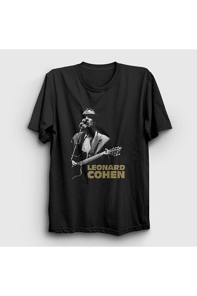 Presmono Μπλουζάκι με αφίσα μαύρης μουσικής Leonard Cohen Unisex - 486840 ττ