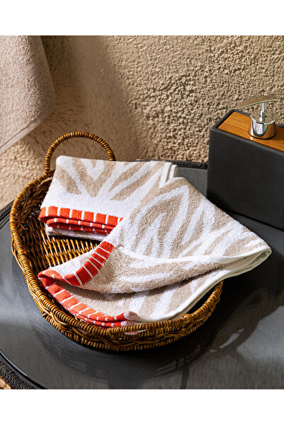 Madame Coco Saber Beige 2-Piece Hand Towels - 100% Cotton