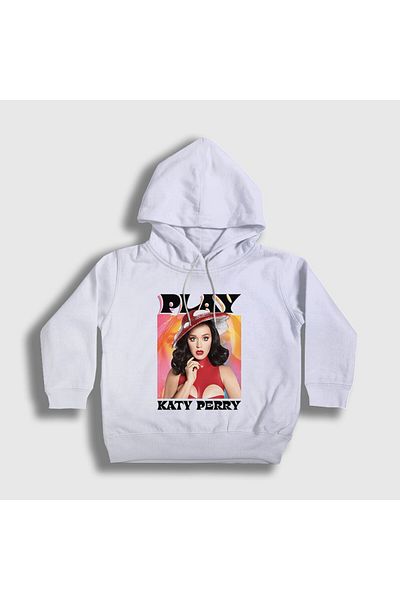 Presmono Hanorac alb unisex pentru copii - Play Music Katy Parry, cu glugă 486491 tt