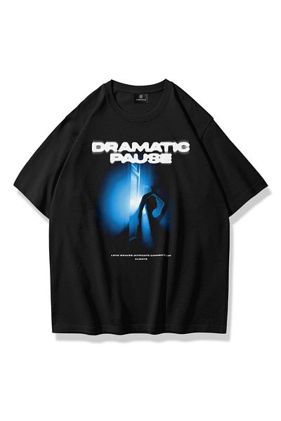 Trendiz Μαύρο μπλουζάκι Unisex Dramatic Pause