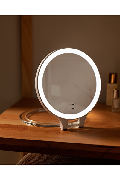 Madame Coco Mirin Ledli Ayna - Beyaz