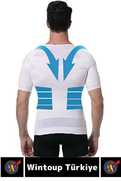 Wintoup Special Production Gynecomastia Upright Posture Enhancer Belly Firming Elastic Men's Undershirt Corset 2 Pieces