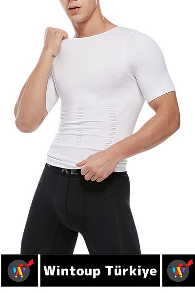 Wintoup Special Production Gynecomastia Upright Posture Enhancer Belly Firming Elastic Men's Undershirt Corset 2 Pieces