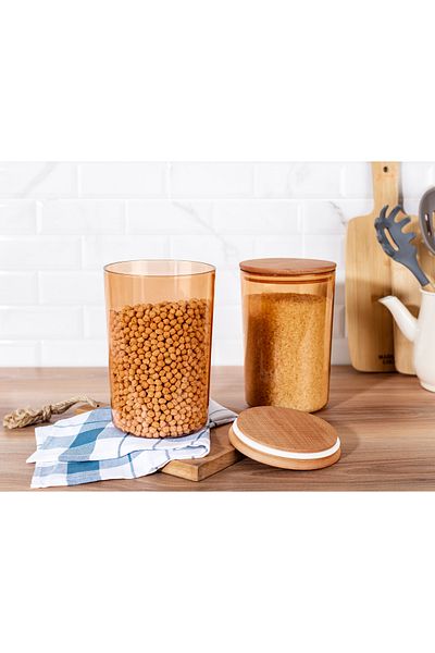 Madame Coco Yuviera 2300ml - 2-Piece Storage Container with Wooden Lid