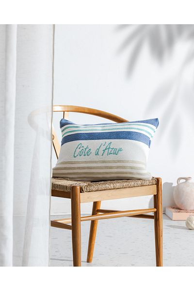 Madame Coco Κάλυμμα μαξιλαριού Ardoix - 33x50 cm, Navy Blue/Beige