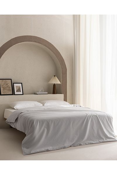 Madame Coco Manon Double Gray Ranforce Duvet Cover - 100% Cotton