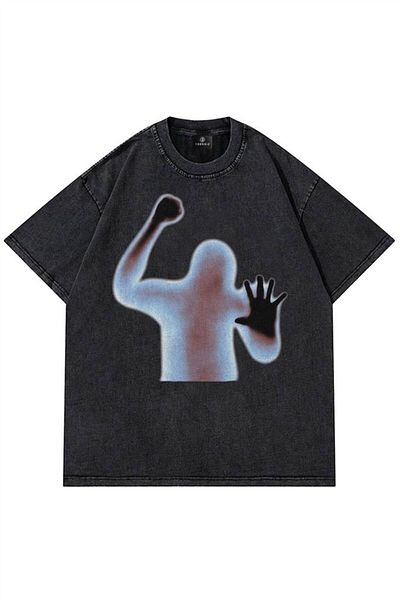 Trendiz Anthracite Unisex Psycho Washable T-shirt
