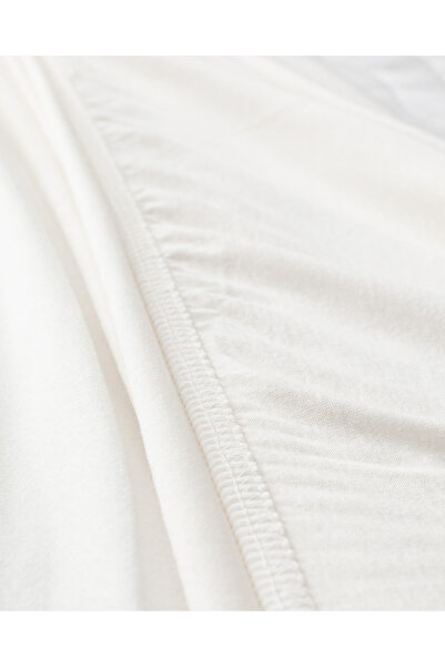 Madame Coco Tek Kişilik Lastikli %100 Pamuk Penye Çarşaf - Ekru