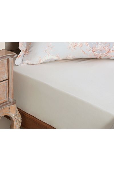Madame Coco Manon King Size Plus - 100% Cotton Ranforce Ecru Bed Sheet