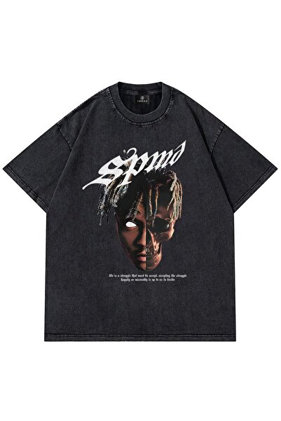 Trendiz Unisex Skull Rapper Washable Tshirt Anthracite