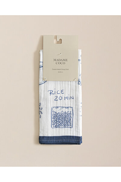 Madame Coco Біла/синя муслінова серветка для витирання