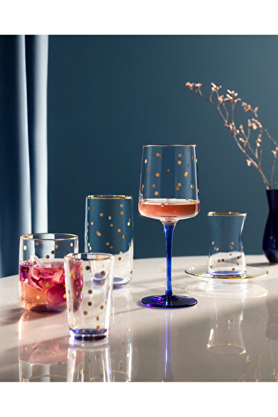 Madame Coco Chapelle - Points Dorés Gold 4-piece Coffee Side Glasses Set - 100ml