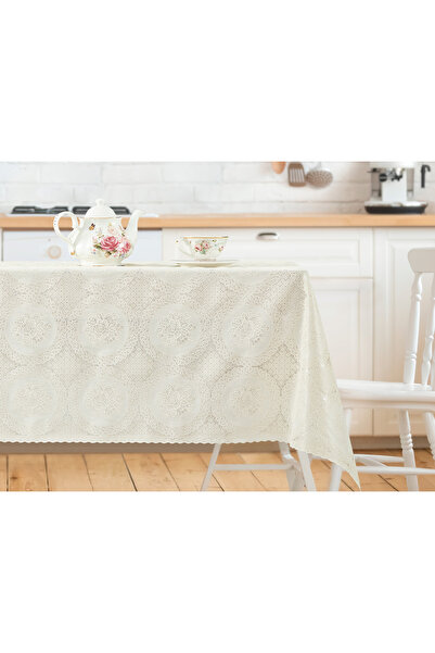 Madame Coco Roni Pvc Masa Örtüsü - Ekru - 100x140 cm