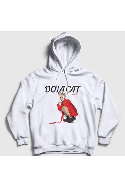Presmono Λευκό φούτερ με κουκούλα με κουκούλα Doja Cat Unisex - 489510 ττ