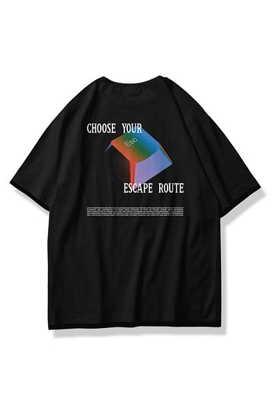 Trendiz Unisex Escape Route Tshirt Μαύρο