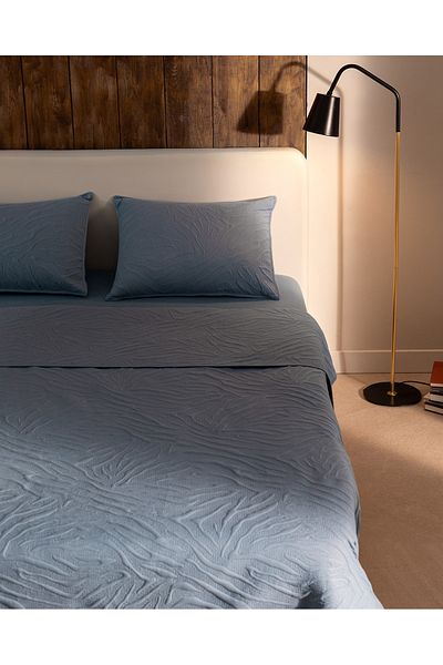 Madame Coco Cher King Size Bedspread Set - Indigo