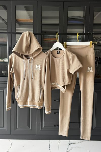 Posh Chic Women's 3-Piece Tracksuit Set - Comfortable and Stylish Design