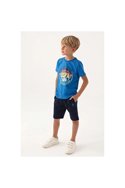 U.S. Polo Assn. طقم برمودا أزرق للأولاد من U.S. Polo Assn.